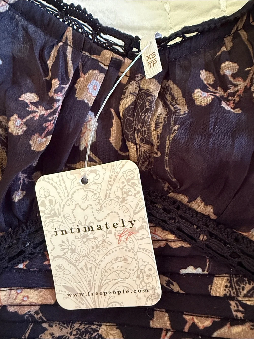 Free People Brunch Date Bodysuit in black combo size XS NWT